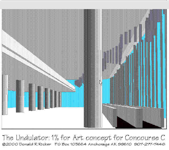 THE UNDULATOR 2000 Donald R Ricker sculpture in virtual situ