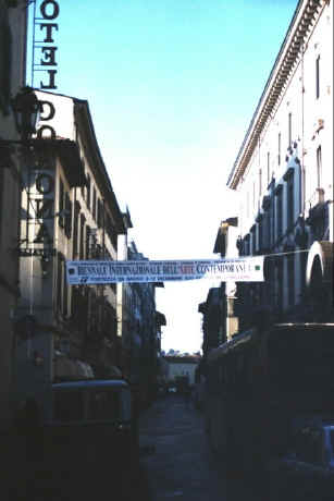 Biennale banner on via Guelph in Florence, photo DRR