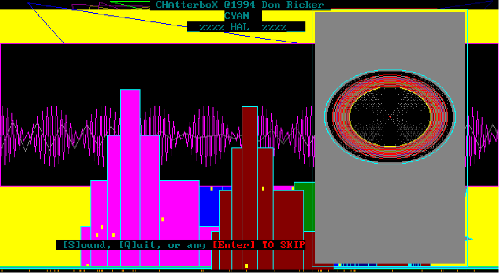 CXSPUT Screen Saver:  CHAX beeps and boops and runs some fun drawing routines by itself when you are not paying attention to it. 